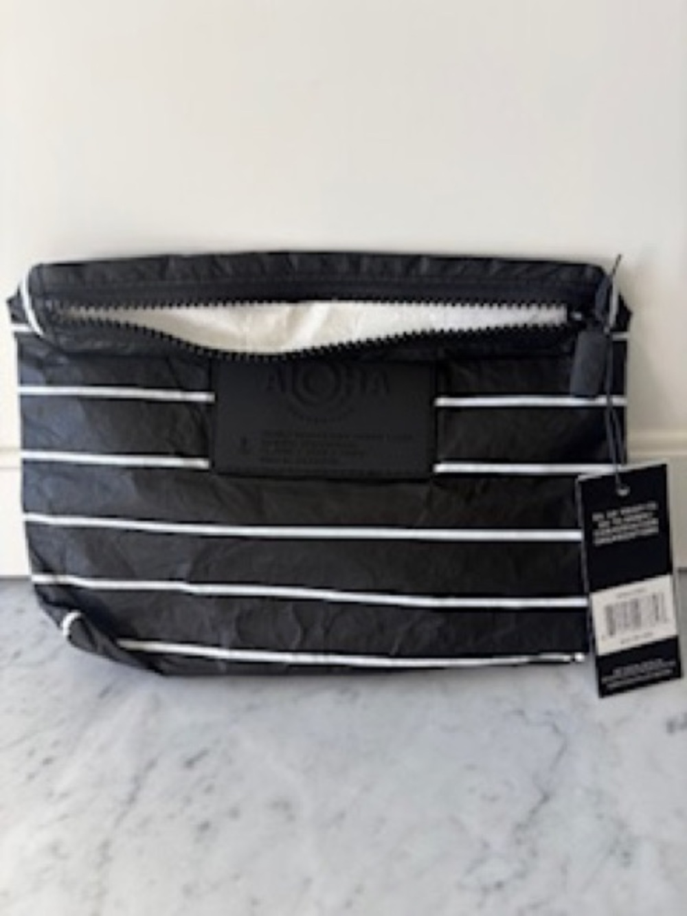 ALOHA Collection Black & White Striped Small Pouch